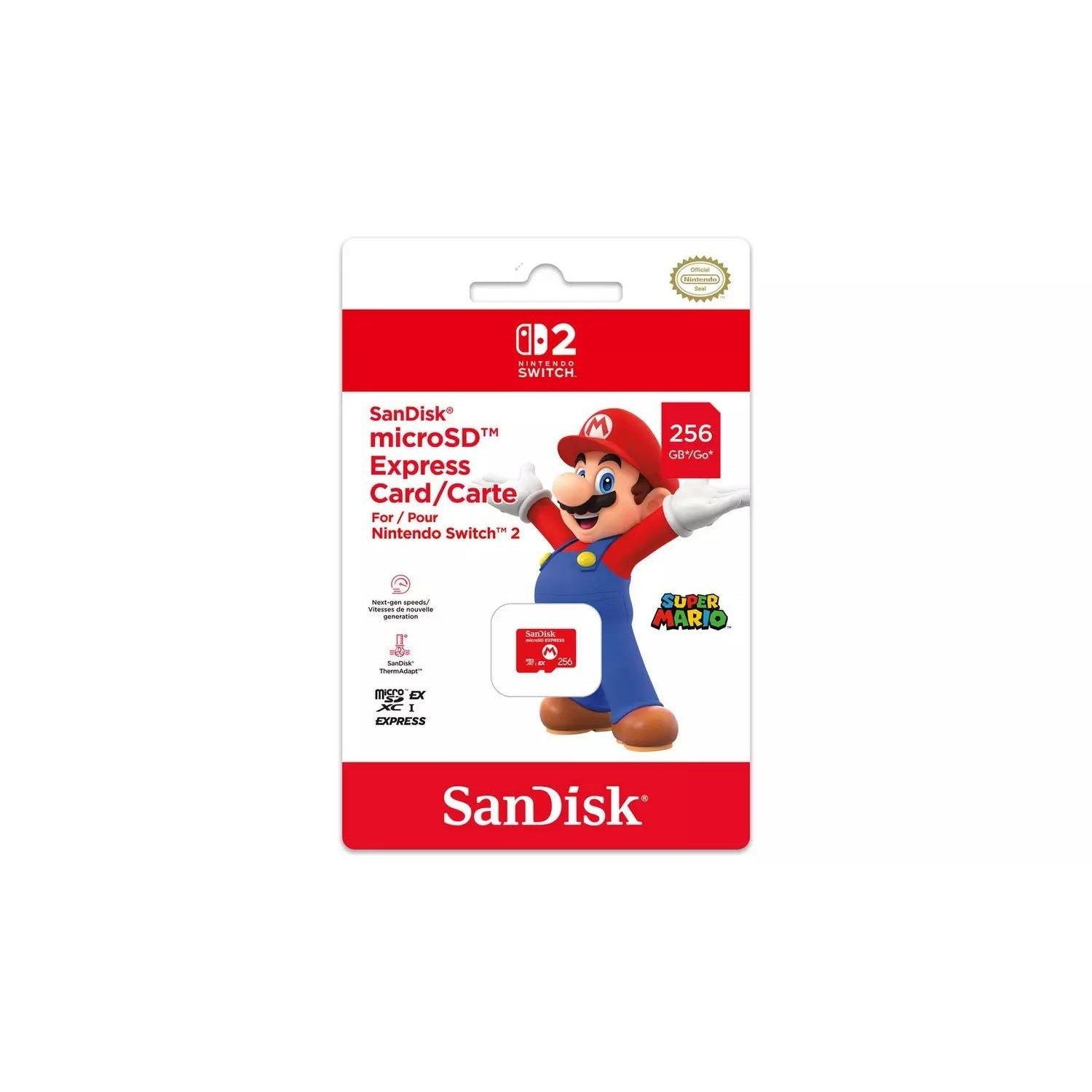 SanDisk 256GB microSD Express Card for Nintendo Switch 2