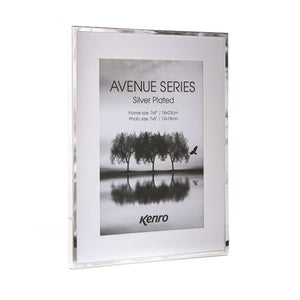 Kenro Avenue Twin Frames 9x7" Mats 7x5" Silver (Portrait)