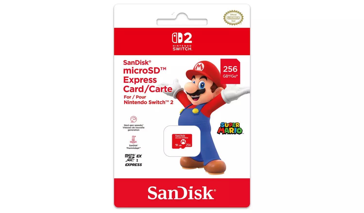 SanDisk 256GB microSD Express Card for Nintendo Switch 2