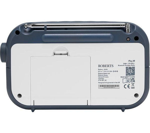 ROBERTS Play 30 Portable DAB+/FM Bluetooth Radio - Blue & White