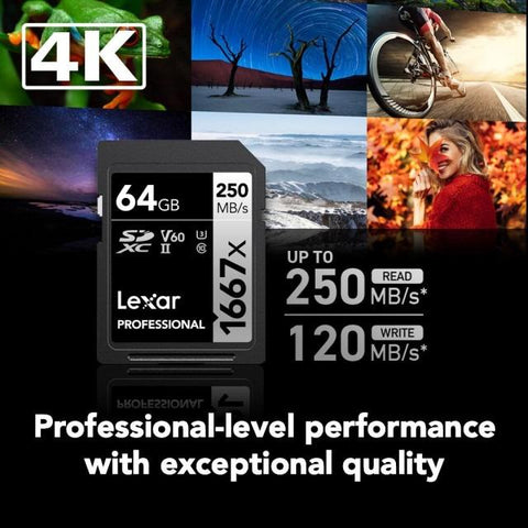 Lexar 64GB SDXC Silver UHS-II R250/W120MB/s V60