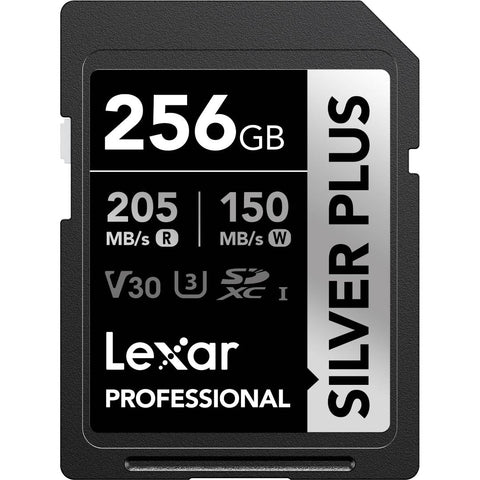 Lexar 256GB SDXC Silver Plus R205/W150MB/s V30