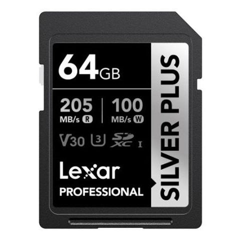 Lexar 64GB SDXC Silver Plus R255/W135MB/s V30