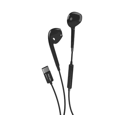 SBS Wired earphones with USB-C connector - Black