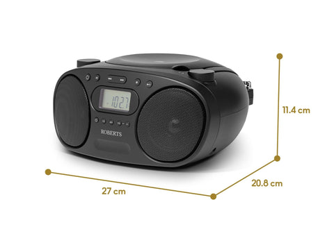 Roberts Zoombox FM/AM CD Boombox - Black