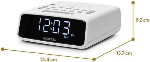 Roberts Ortus FM Clock Radio - White