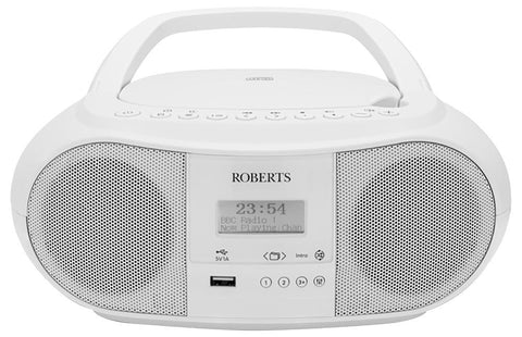 Roberts Zoombox 4 DAB+/FM CD Bluetooth Boombox - White