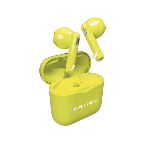 Music Hero FLUO True Wireless Earbuds - Yellow