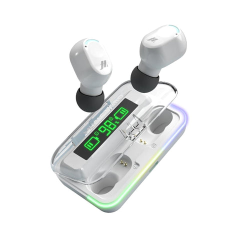 Music Hero KOMBO True Wireless Earbuds with LCD Case - White