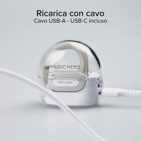 Music Hero HYDRA Open Wireless Earbuds - White