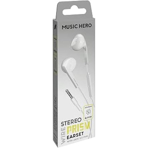Music Hero PRISM 3.5mm Wired Earphones - White