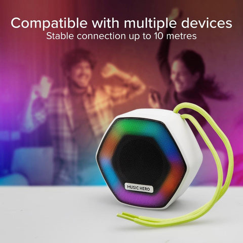 Music Hero Ibiza 5W Bluetooth Speaker with LED - White