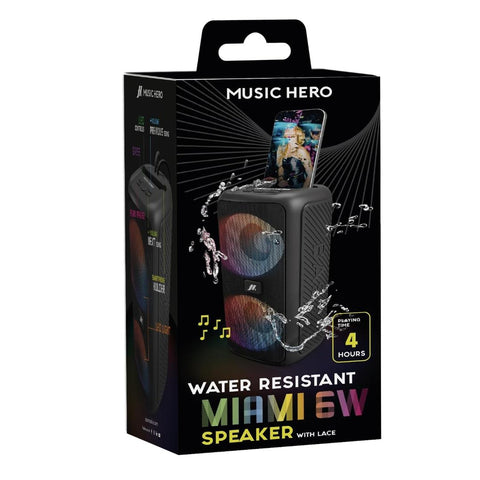 Music Hero Miami 6W Bluetooth Speaker - Black