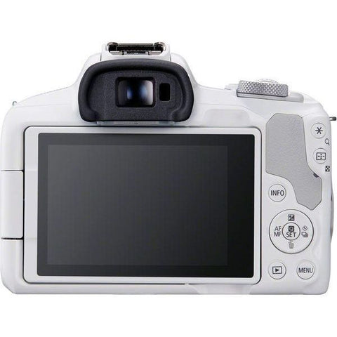 CANON EOS R50 Mirrorless Camera with RF - S 18 - 45 mm f/4.5 - 6.3 IS STM Lens - White - Fotosound Jersey LTD.