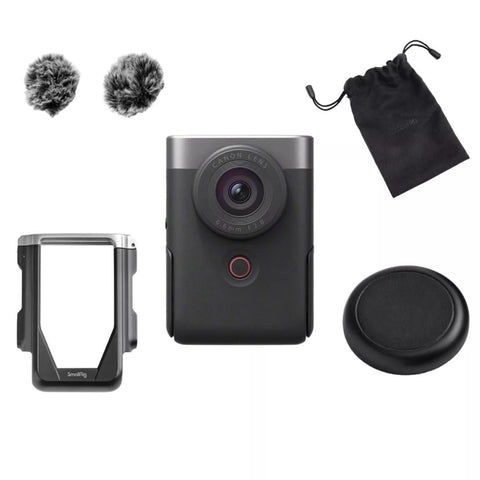 Canon PowerShot V10 Advanced Vlogging Kit, Silver - Fotosound Jersey LTD.