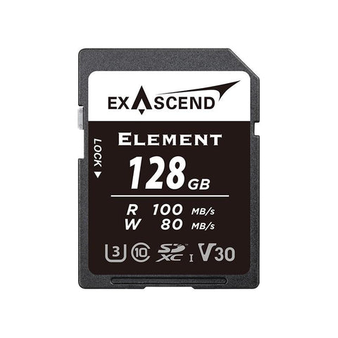 EXASCEND ELEMENT 128GB SDXC UHS-I V30 W80MB/S - 148506 - Fotosound