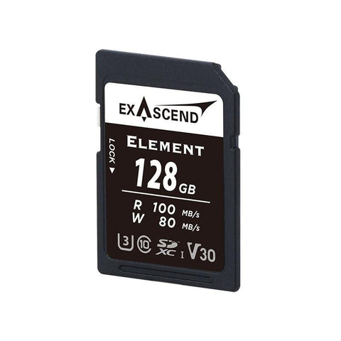 EXASCEND ELEMENT 128GB SDXC UHS-I V30 W80MB/S - 148506 - Fotosound
