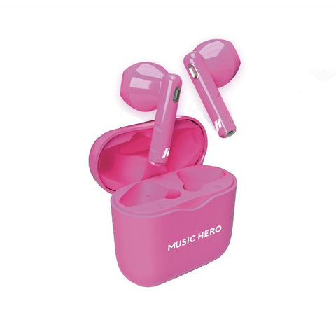 Fluo-colored TWS earphones - Pink - Fotosound Jersey LTD.