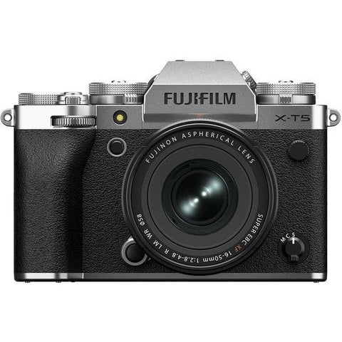 FUJIFILM X-T5 Mirrorless Camera with FUJINON XF 16-50 mm f/2.8-4 R LM WR Lens - Silver - Fotosound