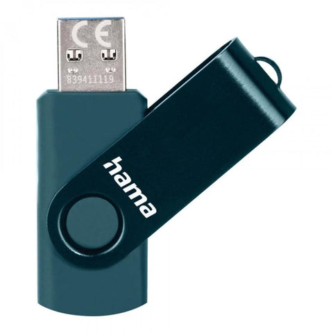 Hama Rotate USB Stick USB 3.0 90 MB/s Petrol Blue - 128GB - Fotosound Jersey LTD.