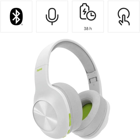 HAMA Spirit Calypso Foldable Bluetooth Headphones - White - Fotosound Jersey LTD.
