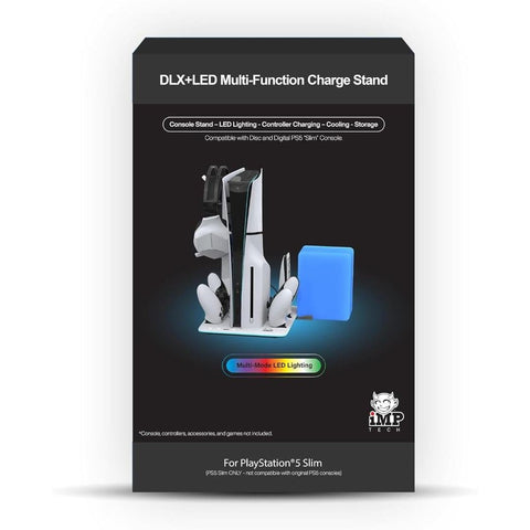 Imp Gaming DLX LED Twin Charging Tower With Cooling Fans & Game Storage Stand PlayStation 5 Slim - Fotosound Jersey LTD.