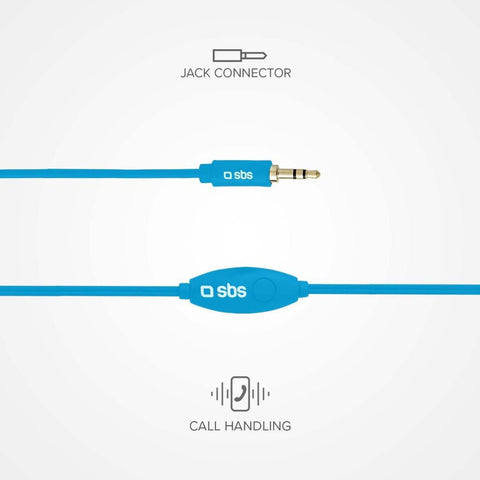In-ear stereo earset Studio Mix 10, jack 3,5 mm with microphone and answer button - Blue - Fotosound