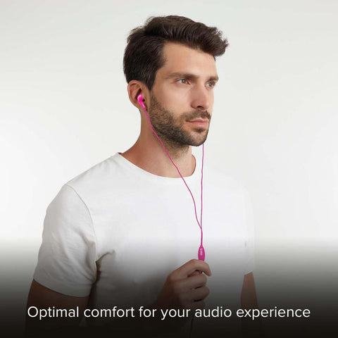 In-ear stereo earset Studio Mix 10, jack 3,5 mm with microphone and answer button - Pink - Fotosound