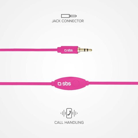 In-ear stereo earset Studio Mix 10, jack 3,5 mm with microphone and answer button - Pink - Fotosound