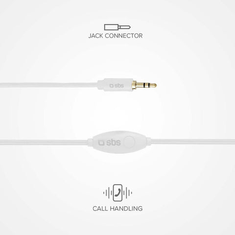 In-ear stereo earset Studio Mix 10, jack 3,5 mm with microphone and answer button - White - Fotosound