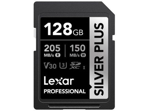 Lexar 128GB SDXC Silver Plus R255/W180MB/s V30 - Fotosound Jersey LTD.
