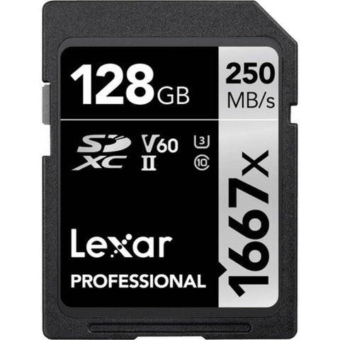 Lexar 128GB SDXC Silver UHS-II R250/W120MB/s V60 - Fotosound