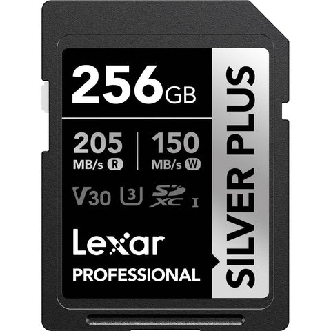 Lexar 256GB SDXC Silver Plus R205/W150MB/s V30 - Fotosound Jersey LTD.