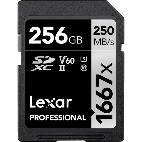 Lexar 256GB SDXC Silver R250/W120MB/s V60 - Fotosound Jersey LTD.