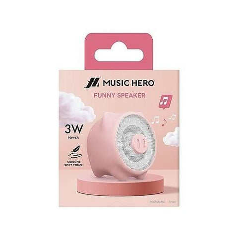 Music Hero FUNNY SPEAKER Speaker FUNNY 3W wireless, integrated controls, silicon pig shape - Fotosound Jersey LTD.