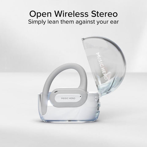 Music Hero HYDRA Open Wireless Earbuds - White - Fotosound Jersey LTD.