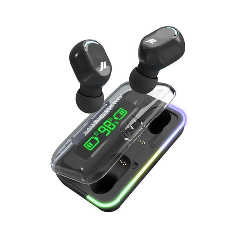 Music Hero KOMBO True Wireless Earbuds with LCD Case - Black - Fotosound Jersey LTD.