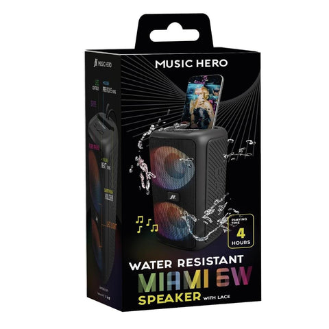 Music Hero Miami 6W Bluetooth Speaker - Black - Fotosound Jersey LTD.