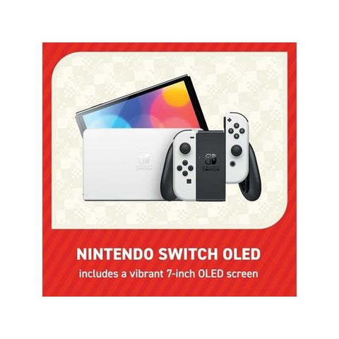 Nintendo Switch OLED White +Mario Wonder +12M Online pass - Fotosound Jersey LTD.