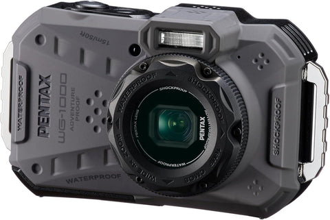 Pentax WG-1000 Camera Gray 16MP 4x Zoom 2.7LCD FHD Waterproof 15m - Fotosound