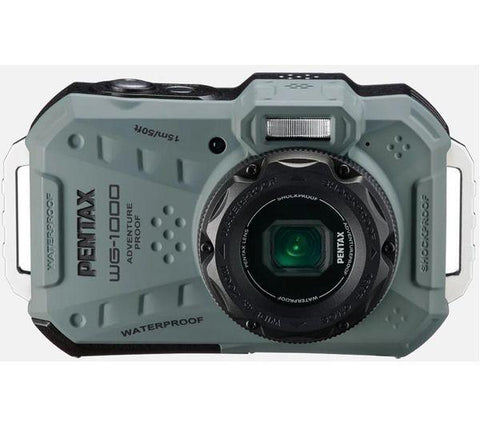 Pentax WG-1000 Camera Olive 16MP 4xZoom 2.7LCD FHD Wtprf 15m - Fotosound