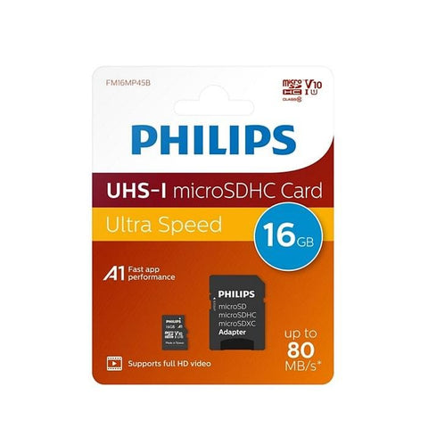 Philips Micro SDHC Memory Card Class 10 UHS-I 16GB - Fotosound