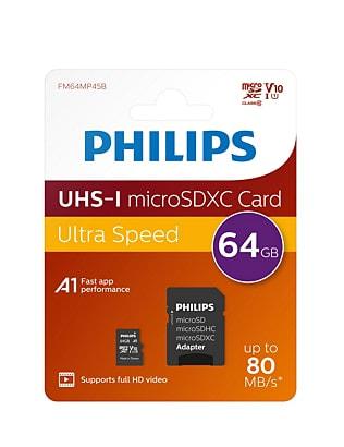 Philips Micro SDXC Memory Card Class 10 UHS-I 64GB - Fotosound