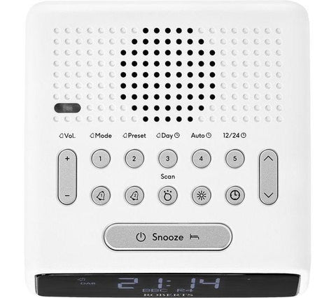 ROBERTS Ortus DAB+/FM Clock Radio - White - Fotosound