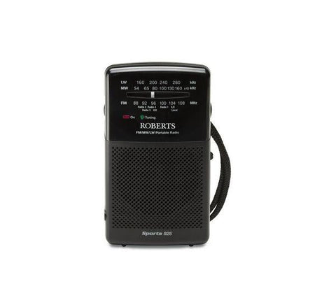 ROBERTS Sports925 3-Band Portable Analogue Radio - Black - Fotosound