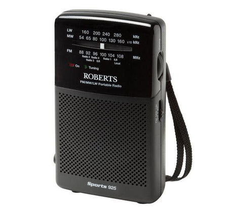 ROBERTS Sports925 3-Band Portable Analogue Radio - Black - Fotosound