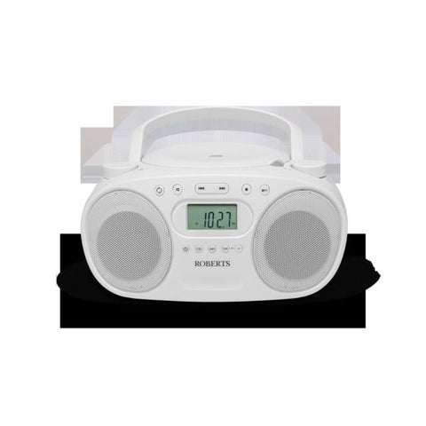 Roberts Zoombox FM/AM CD Boombox - White - Fotosound Jersey LTD.