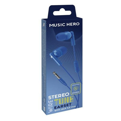 SBS MUSIC HERO WIRED HANDSFREE TUNE 3.5mm JACK blue - Fotosound