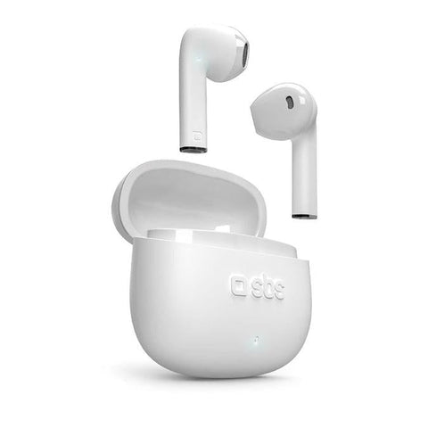 SBS SEMI IN EAR EARPHONES TOUCH CONTROLS CASE 300MAH WHITE TEEARTWSCOLW - Fotosound