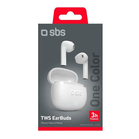 SBS SEMI IN EAR EARPHONES TOUCH CONTROLS CASE 300MAH WHITE TEEARTWSCOLW - Fotosound